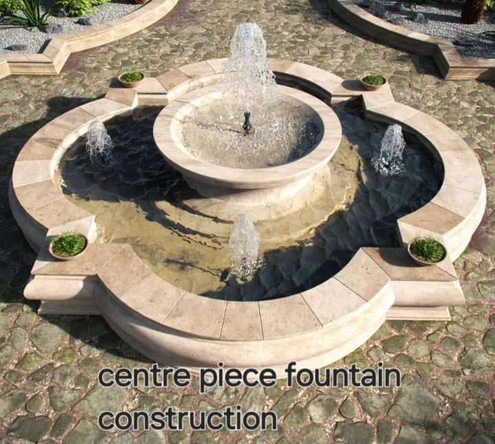 Centre piece fountain construction