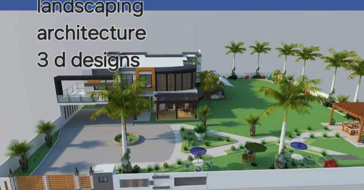 Landscaping architecture 3D design render